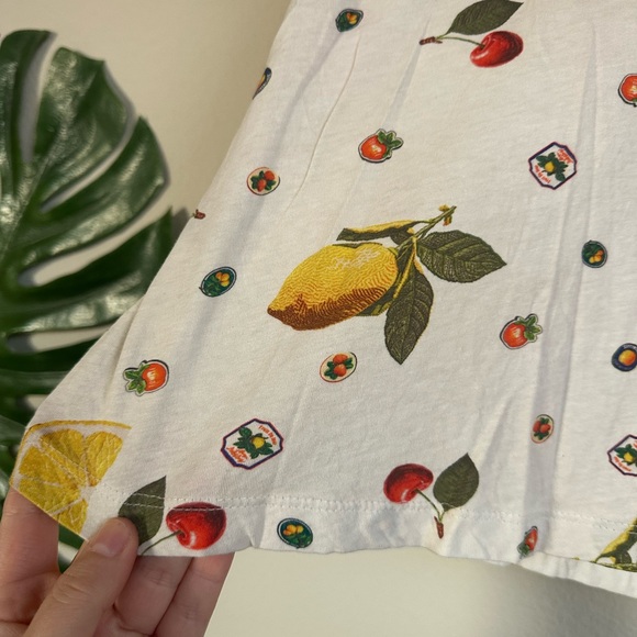Anthropologie Maeve Fruit Print Ruffle Tee - Picture 6 of 12